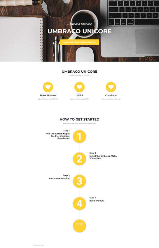 Umbraco Unicore based website